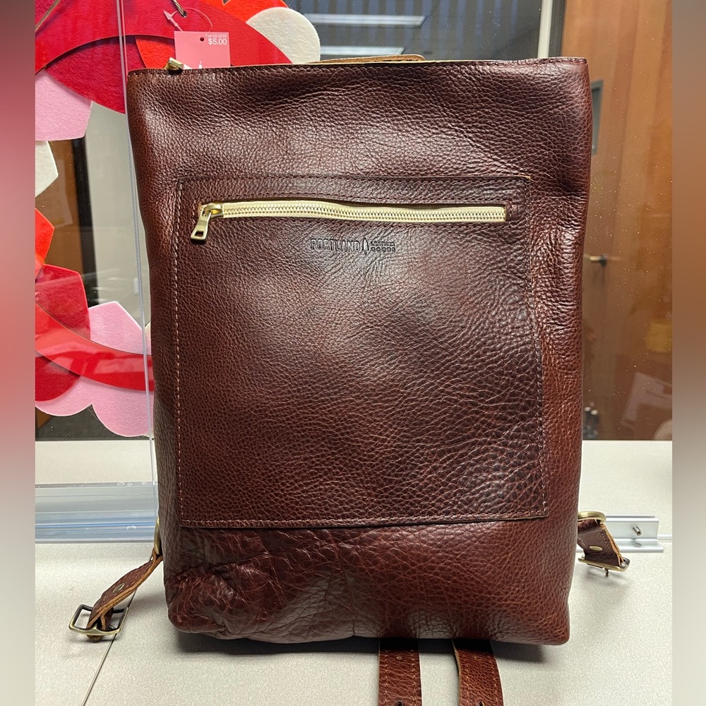 Portland Leather Goods Laptop Backpack in Coldbrew